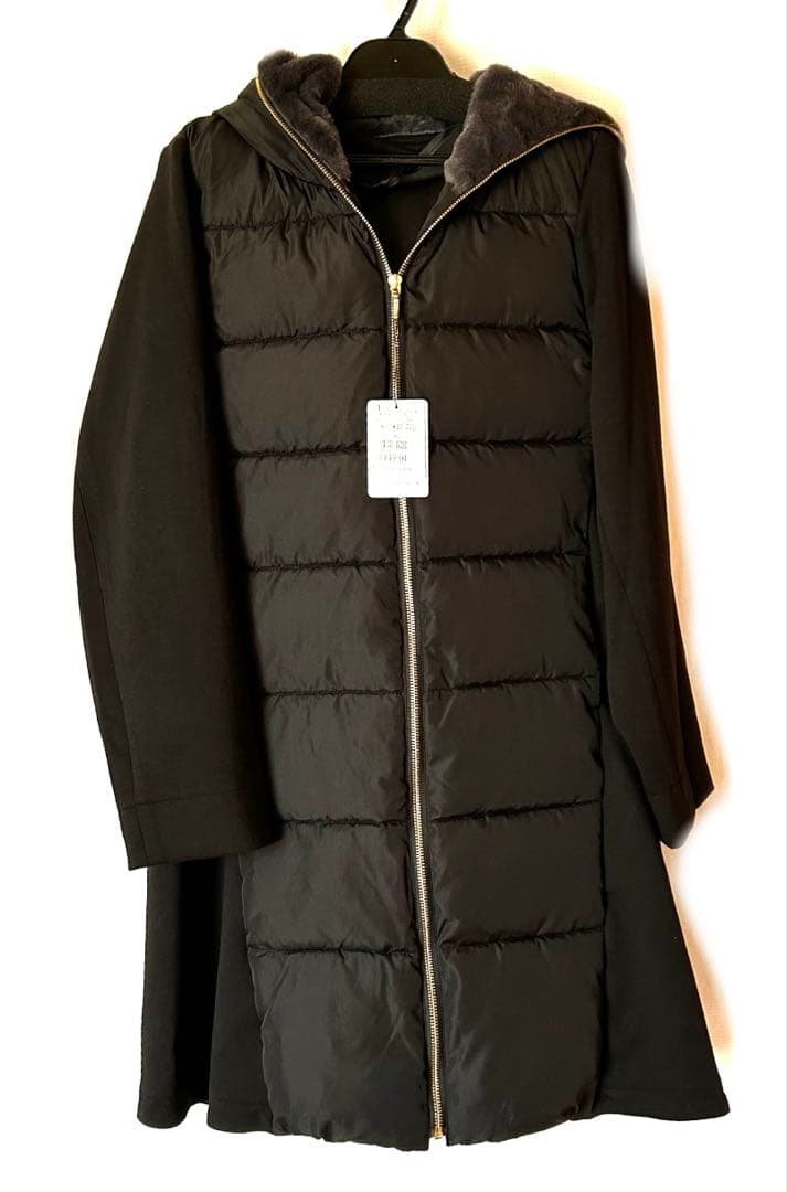 s*a様 MEDOCフード付きロングダウンジャケット チャコールグレー