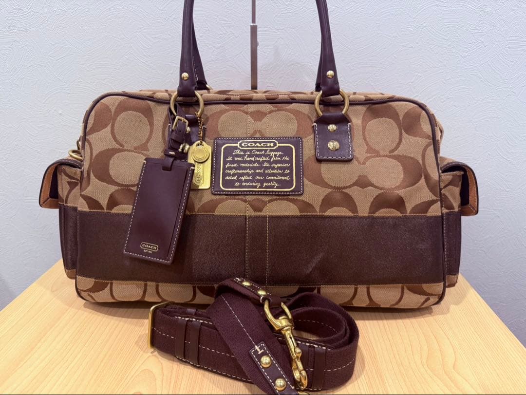 コーチ COACH ボストンバッグ　シグネチャー　キャンバス　レザー　2way