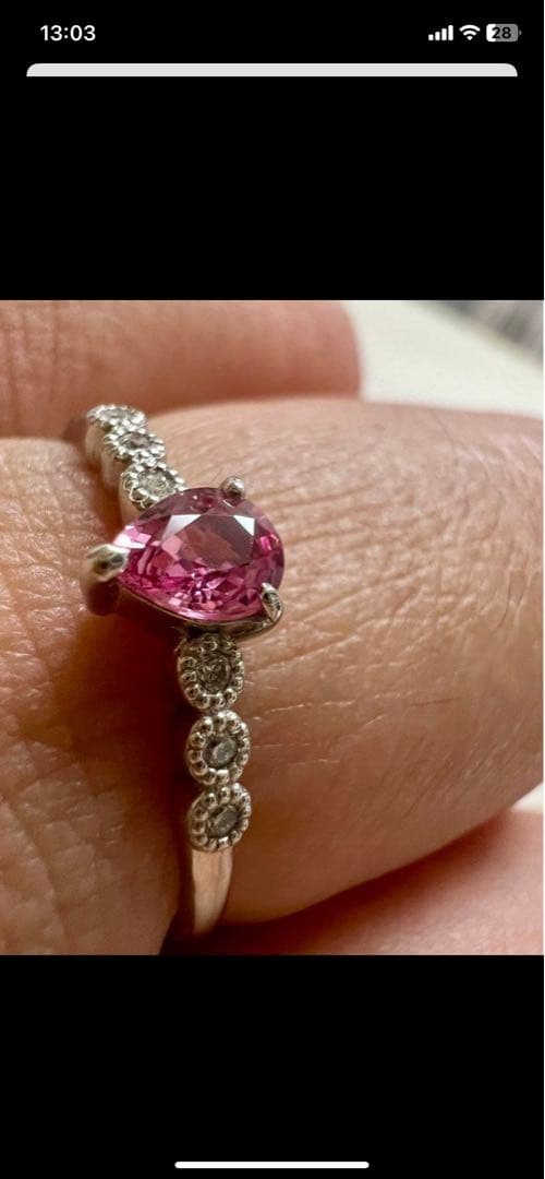 お値下げ中　天然コランダム　サファイア（パパラチア）0.329ct