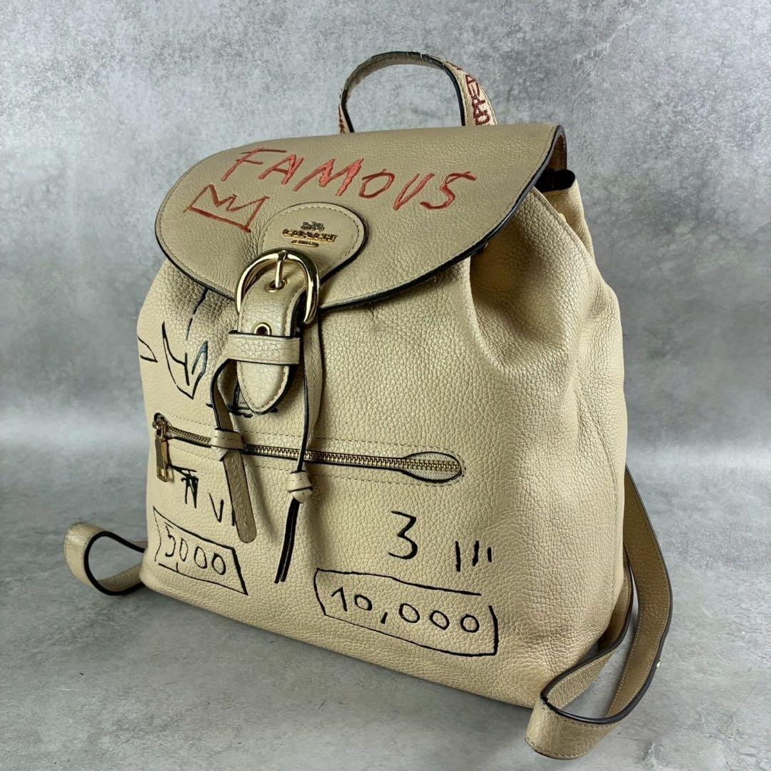 ✨稀少✨コーチ　リュック　バックパック　バスキア　コラボ　刺繍　アイボリー