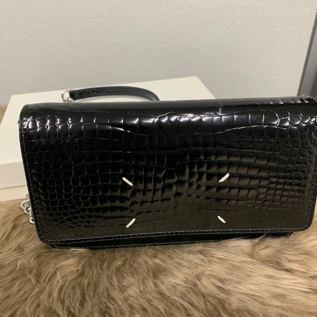 メゾンマルジェラ　エナメルレザー クロコダイル型押し 長財布 本革 クロコダイル型押し エナメル長財布【ローレン Lauren】015 | BAG