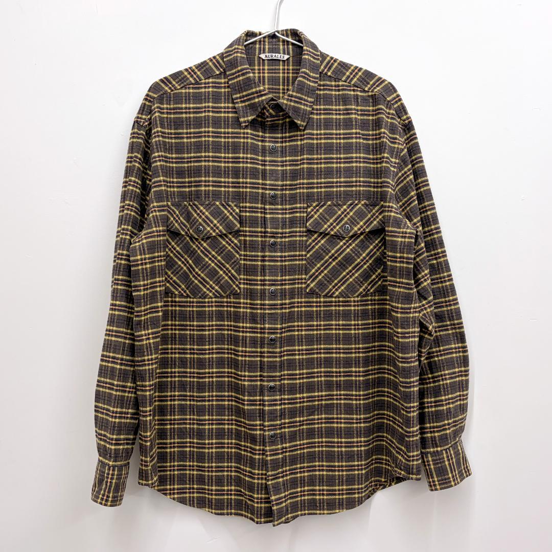 AURALEE SILK COTTON ネルシャツ 3
