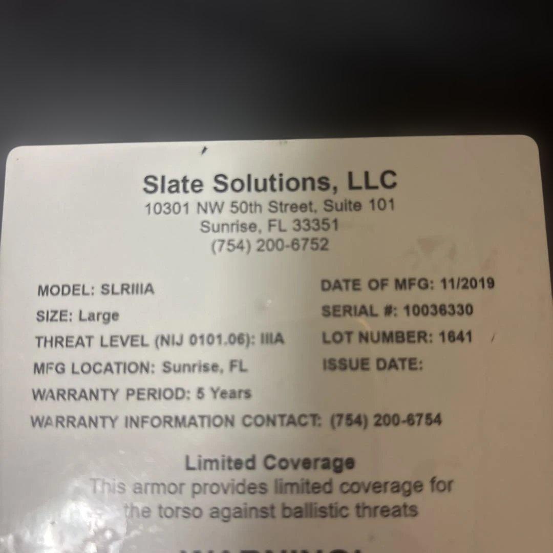 実物 米軍放出品State Solutions防弾ソフトアーマーLサイズ B16 - メルカリ