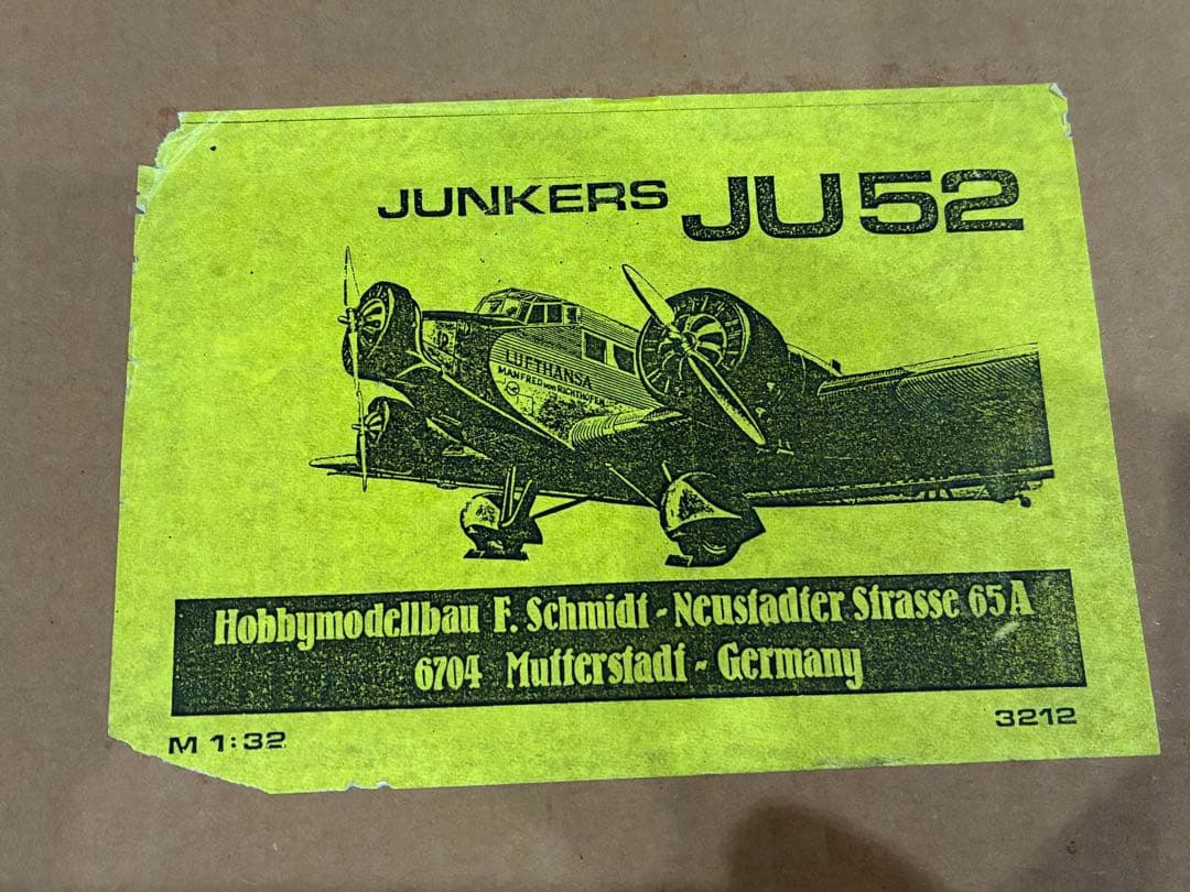 航空機・ヘリコプター HOBBYMODELLBAU F. SCHMIDT JUNKERS JU52
