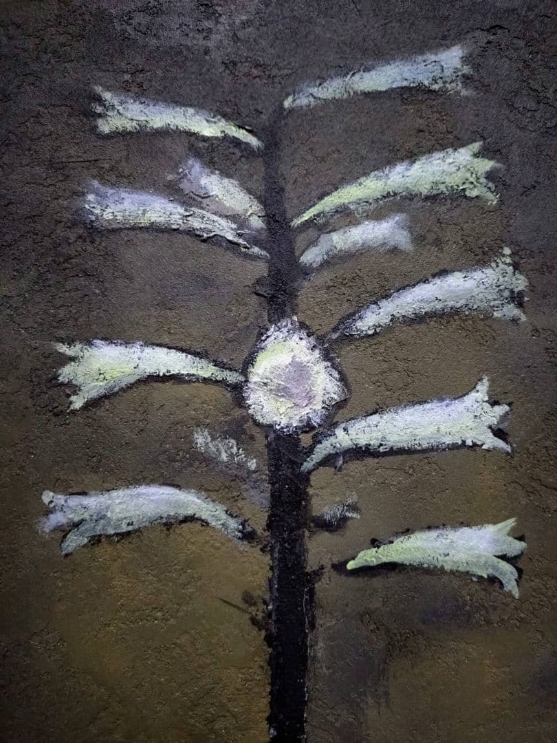 F10号】香月泰男【花】手描き作品/表裏サイン有/油彩/油絵/岩彩/額縁