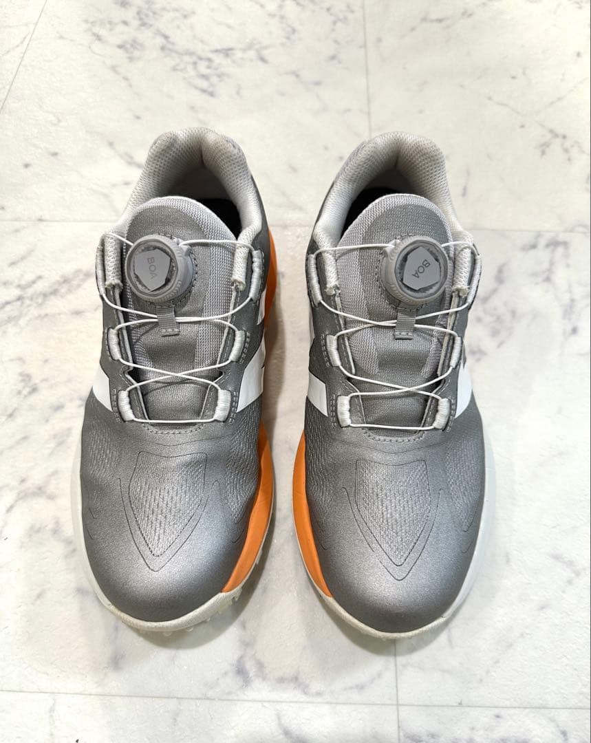 new balance ゴルフシューズ 女性用 グレー/オレンジ　23.5cm