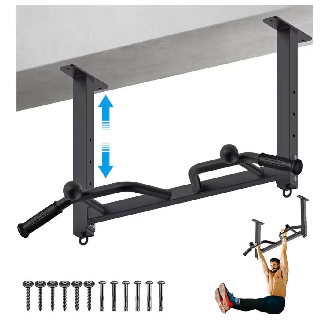 Kipika 高耐久 懸垂 バー 天井取り付けプルアップバー 高さ調整式