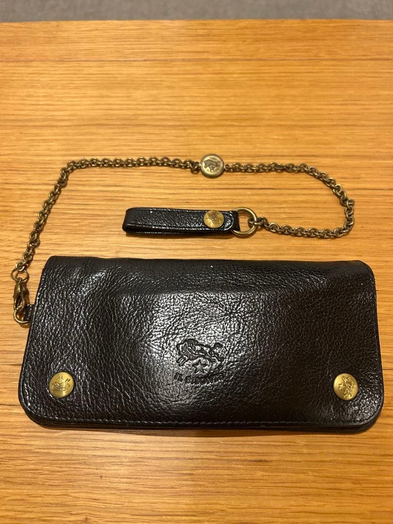 IL BISONTE イルビゾンテ レザー長財布 ウォレットチェーン付