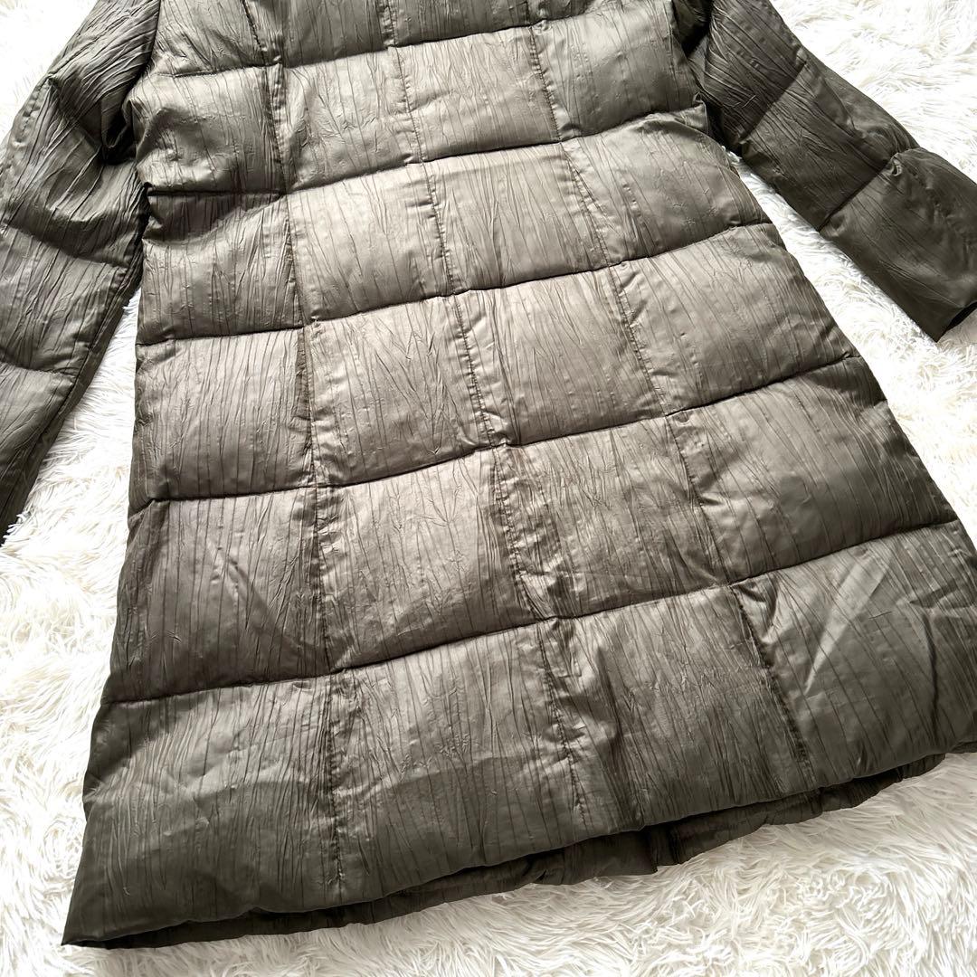 レリアン カーキ ロングダウンコート レッキスラビットファー付 L