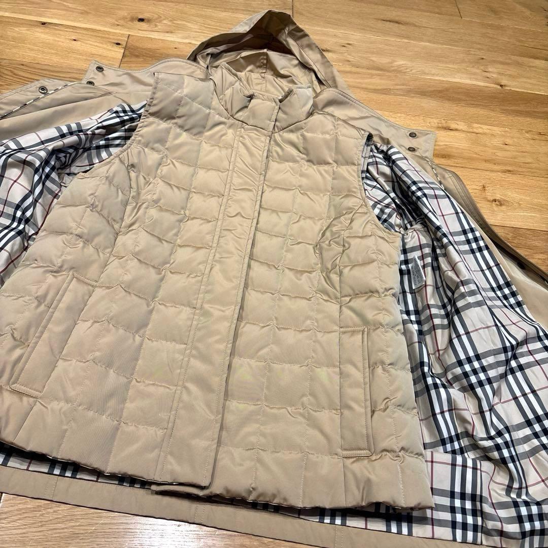 バーバリーロンドン】かわいいノバチェック マウンテンパーカー×ダウン
