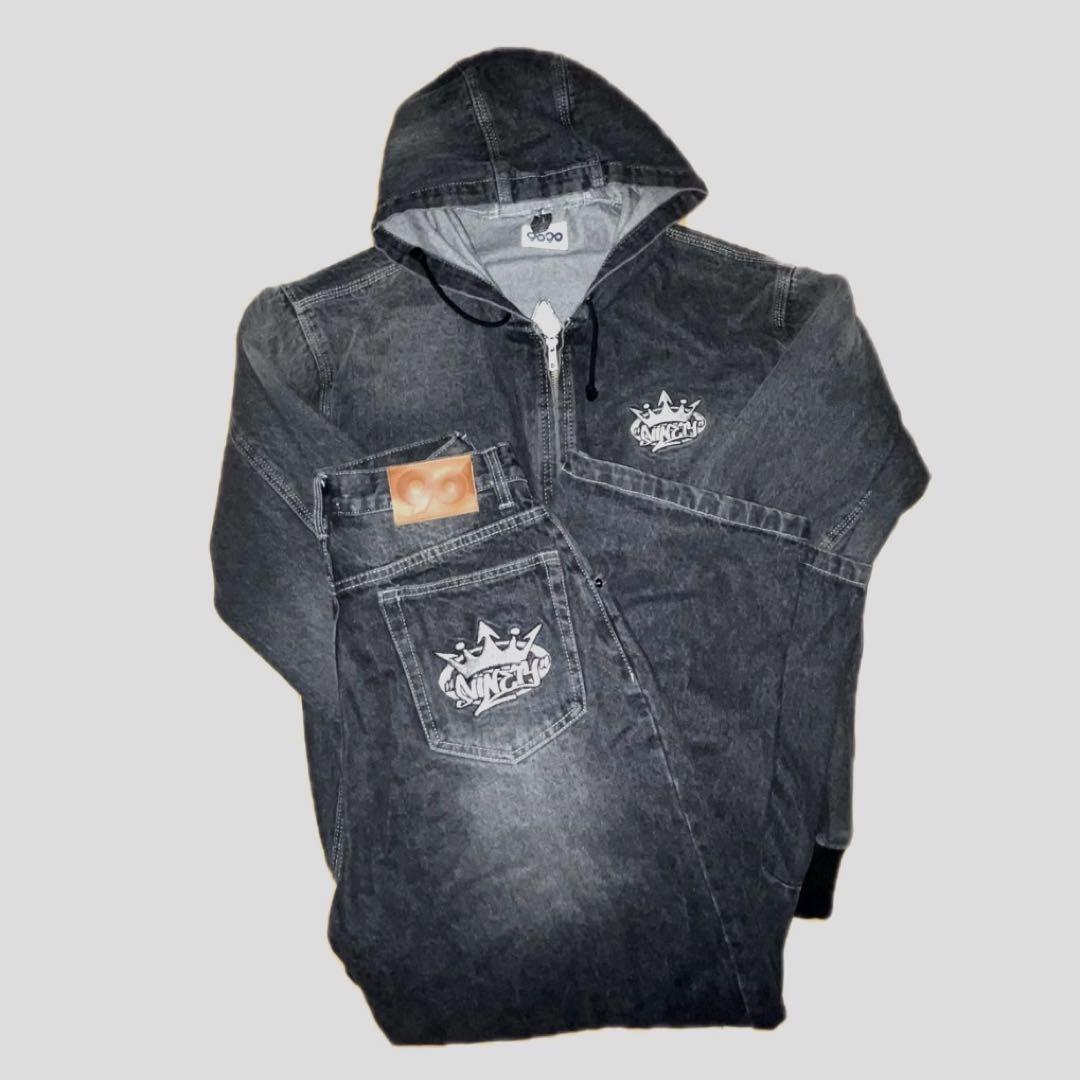 9090 ブラックデニム セットアップ - メルカリ