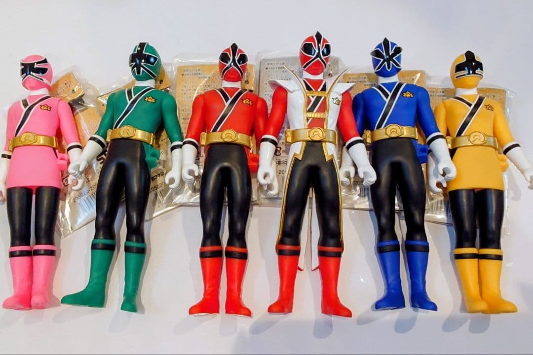 侍戦隊シンケンジャー 戦隊ヒーローシリーズソフビ 未使用品 タグ付属６体セット