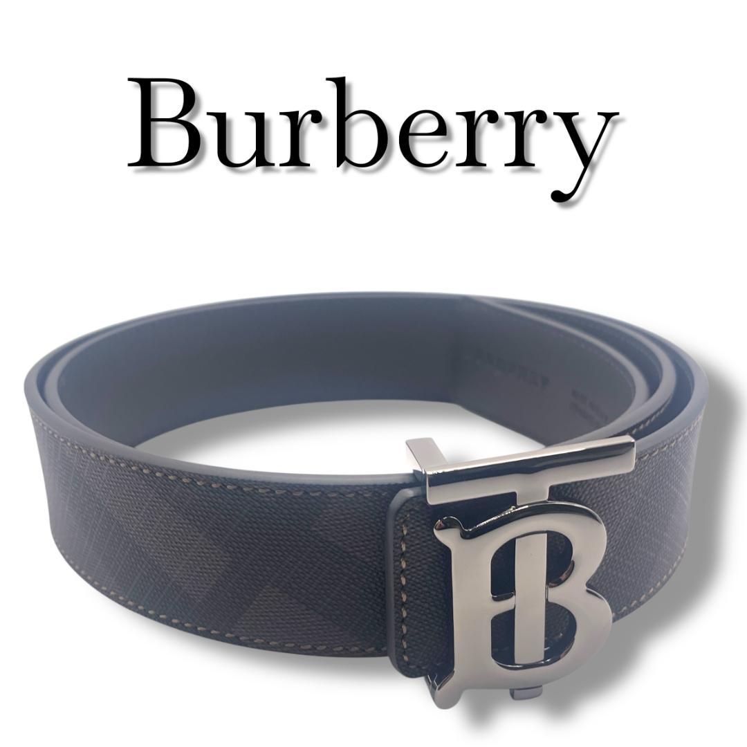 美品★Burberry　バーバリー　ベルト　リバーシブル　94-104ｃｍ 関税負担なし☆Burberry バーバリー リバーシブルチェックベルト