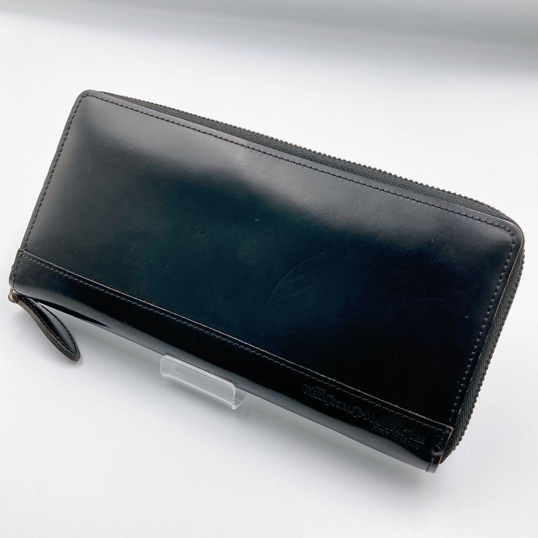 ウォームスクラフツ マニュファクチャー 長財布 コードバン ラウンドジップ BK