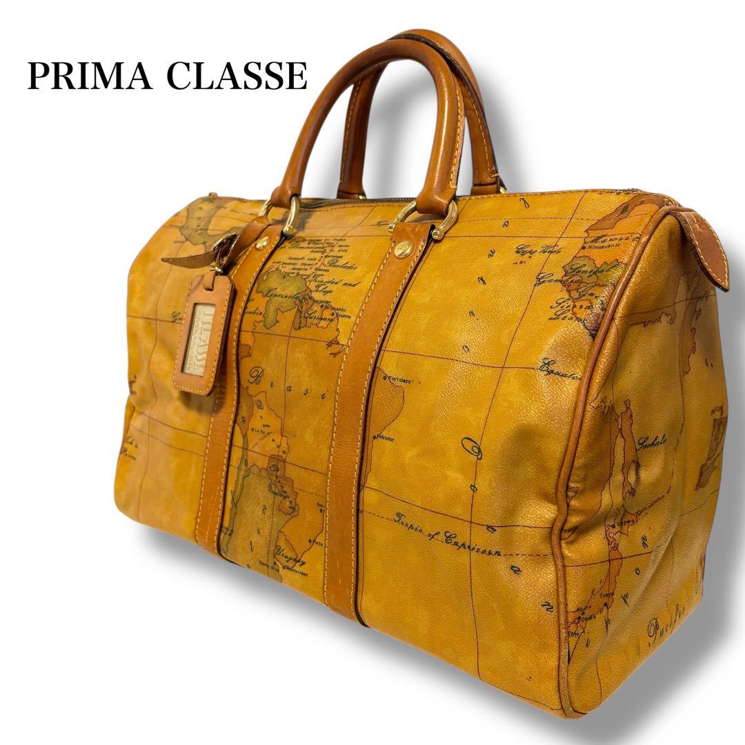美品✨PRIMA CLASSE プリマクラッセ 地図柄 ボストンバッグ トラベル
