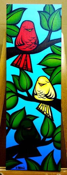 人気画 ヘザーブラウン(Heather Brown) 限定キャンバス 小鳥 #2 ビーチクルーズ-製品-ヘザーブラウンアート – Heather Brown Art