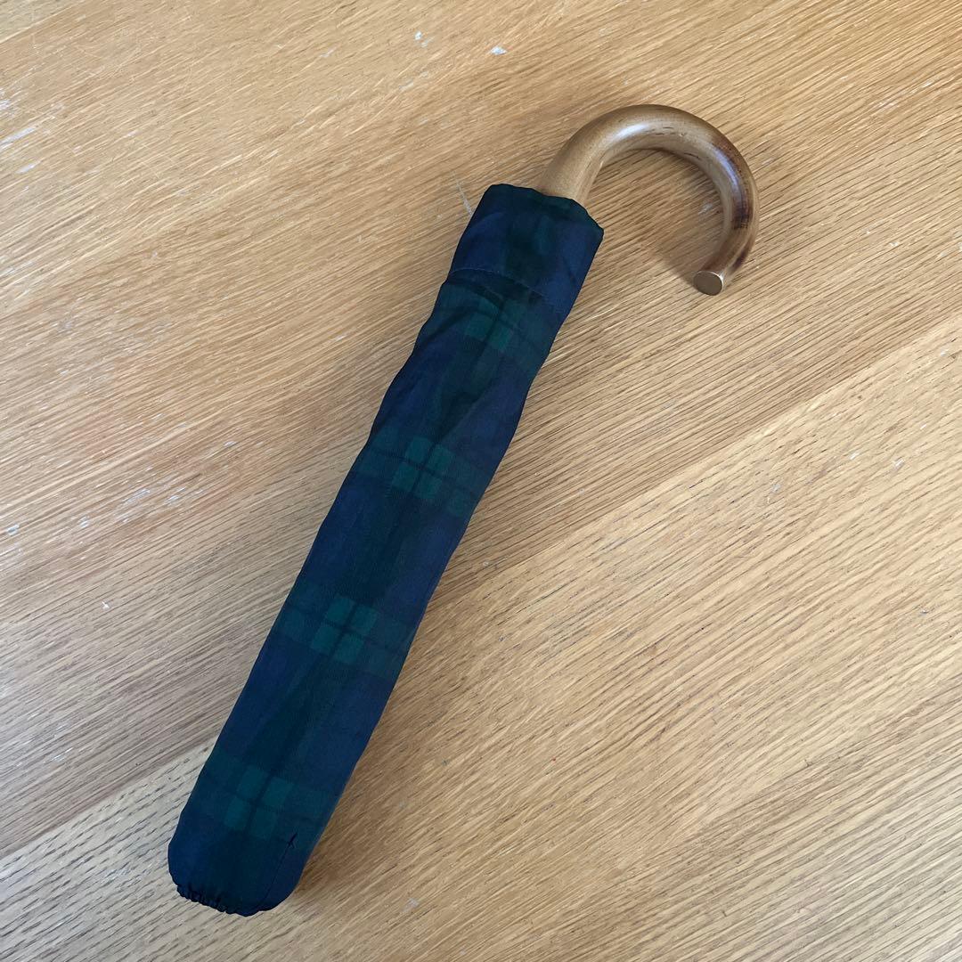 FOX UMBRELLAS折りたたみ傘 ネイビーチェック柄