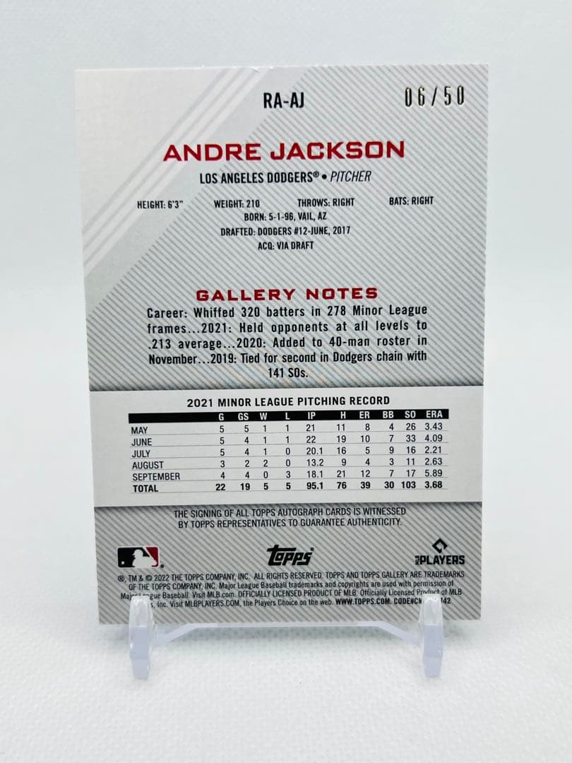 2022 Topps 50シリ 直筆サイン DeNA アンドレ・ジャクソン RC - メルカリ