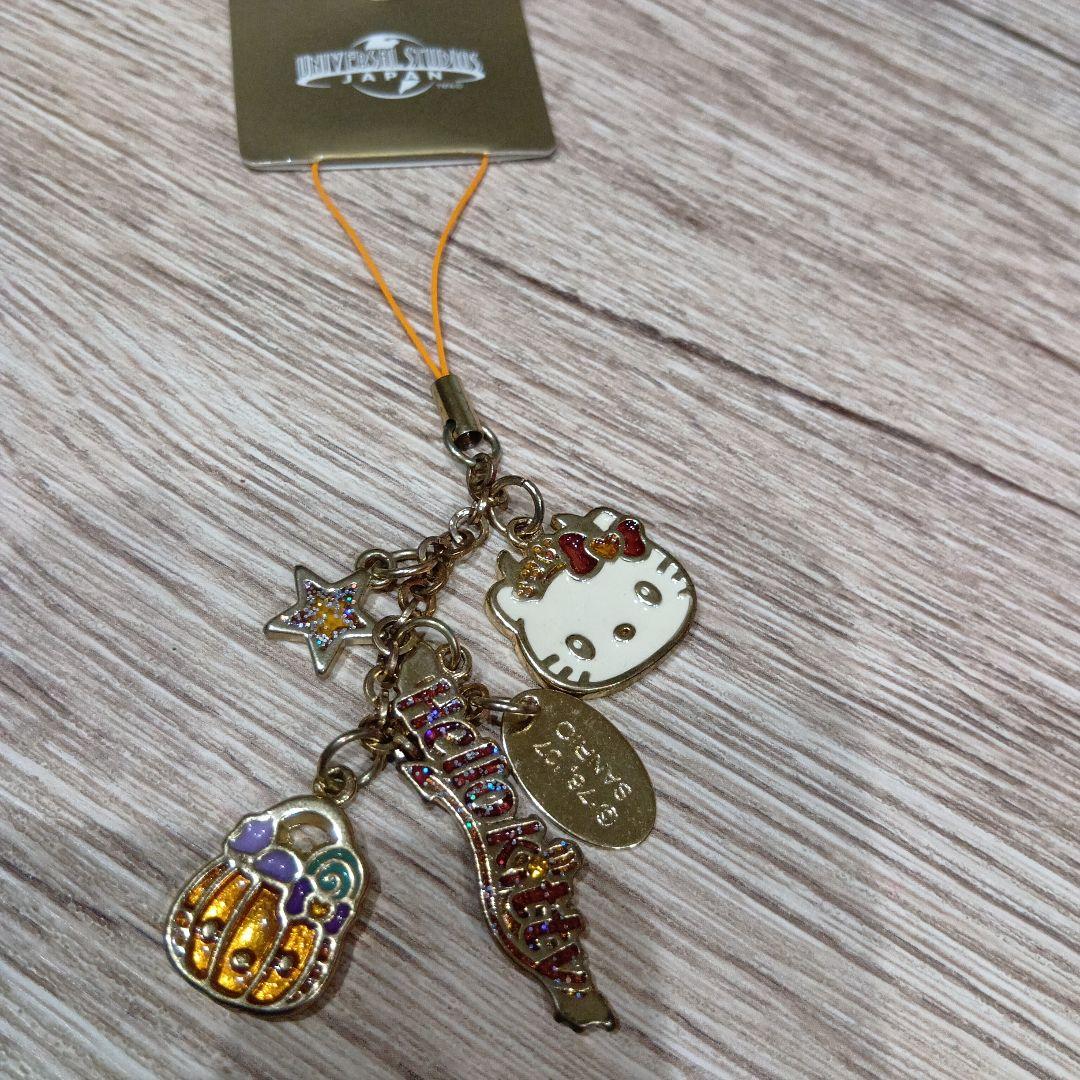 USJ限定　ハローキティストラップ レア ハローキティ ストラップ USJ限定根付 ユニバーサルスタジオ
