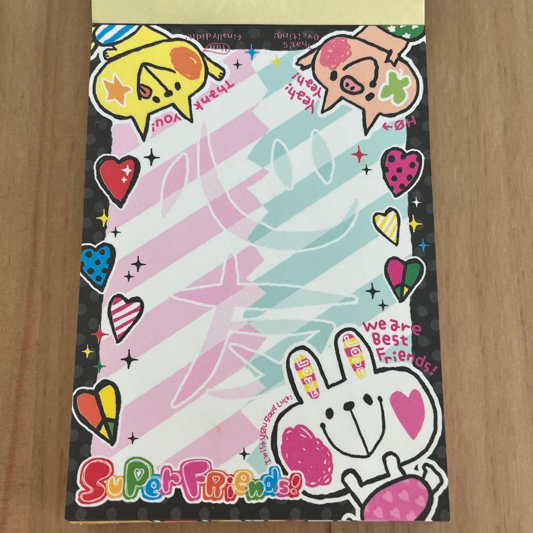 平成レトロ メモ帳 懐かしい レア SuPer FRiends！ うさぎ ぶた - メルカリ