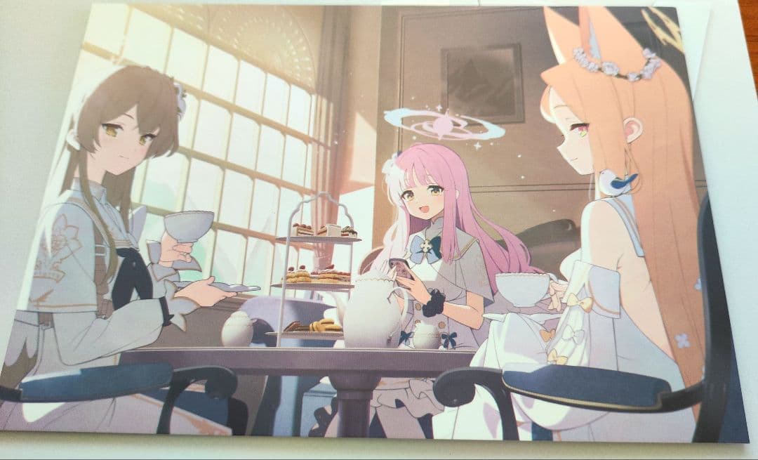 韓国公式】ブルアカ 自立型スタンド色紙 ティーパーティー ミカ ナギサ