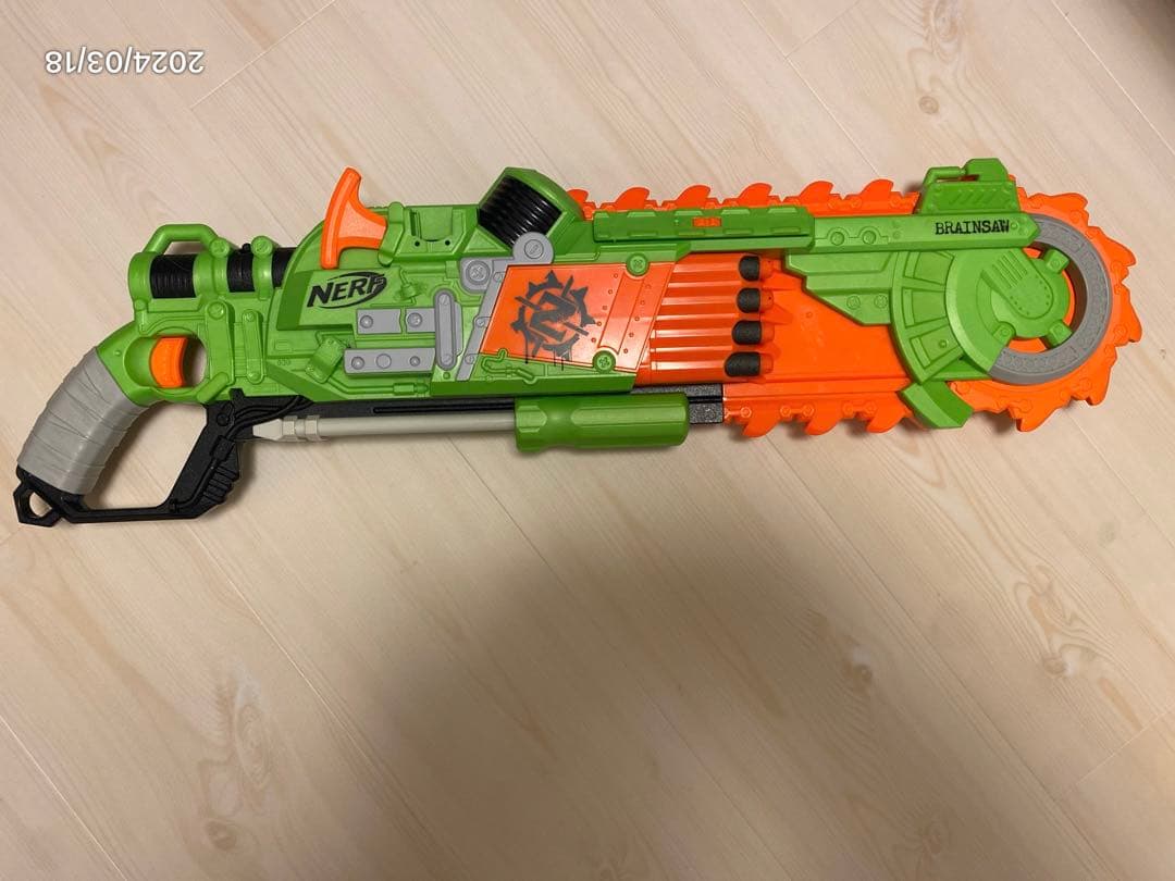 NERF ナーフ ブレインソー ゾンビストライク 送料込 - メルカリ