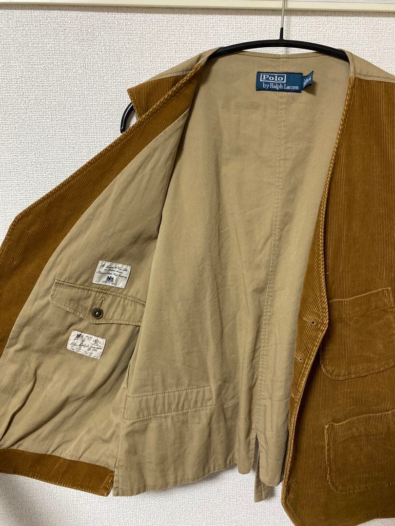 美品 ラルフローレン ブラウン コーデュロイ ベスト - メルカリ
