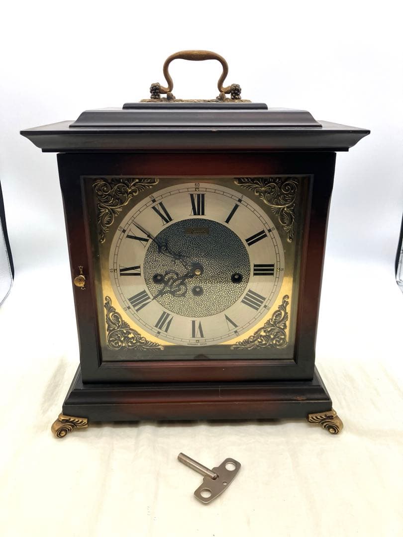 動作品ドイツ MAUTHE社ゼンマイ式置時計 15分ウエストミンスターチャイム