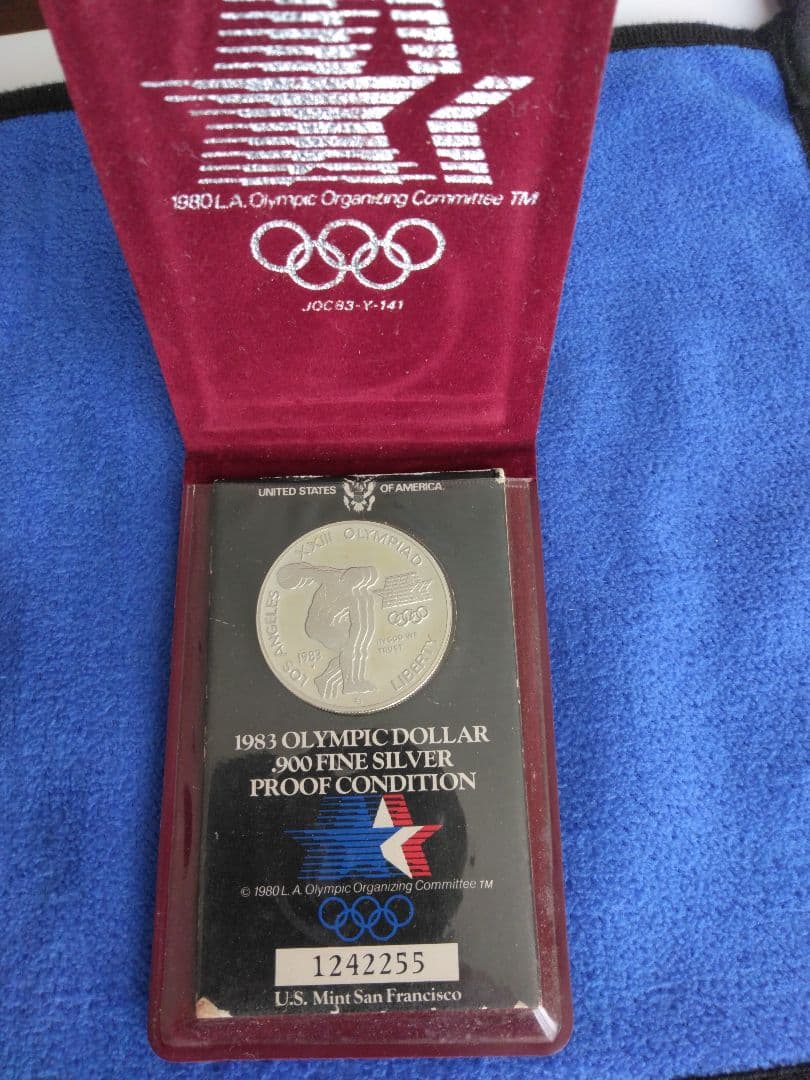 1983年 ロサンゼルスオリンピック記念 プルーフ銀貨 SV90026.73g