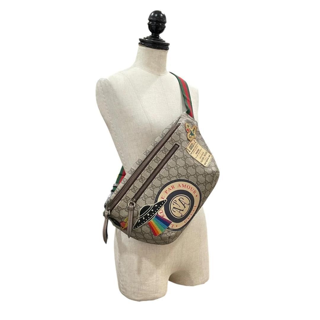 高級 グッチ クーリエ シェリーライン GG ウエストバッグ ボディバッグ