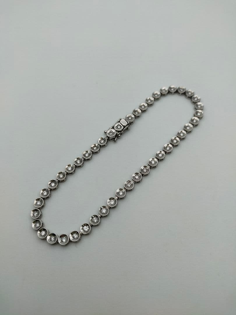 pt850 天然ダイヤモンド テニスブレス 1ct 1カラット プラチナ