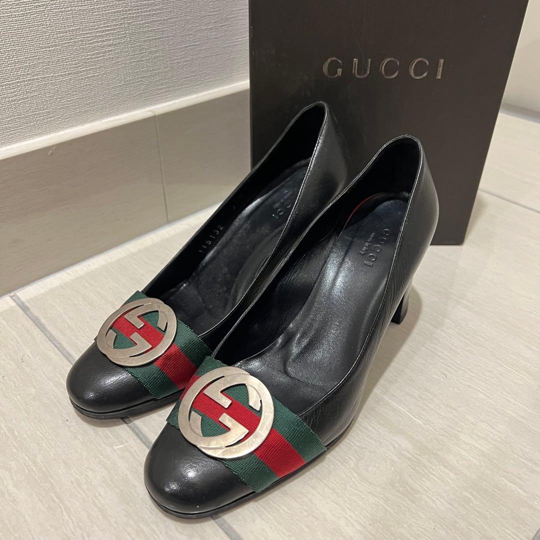 GUCCI GGマーク リボン パンプス　35 1/2
