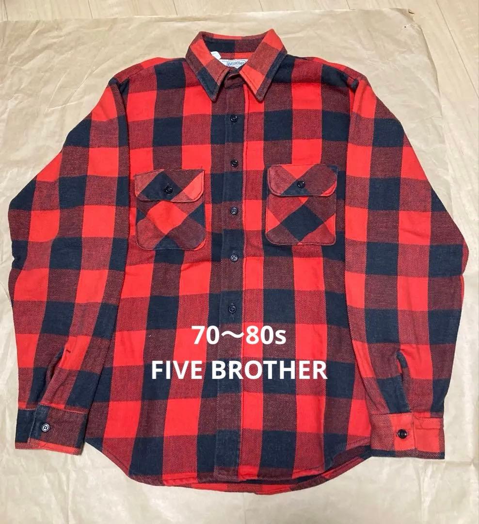 FIVE BROTHER ネルシャツ 70〜80s 米国製 三角タグ ファイブラ