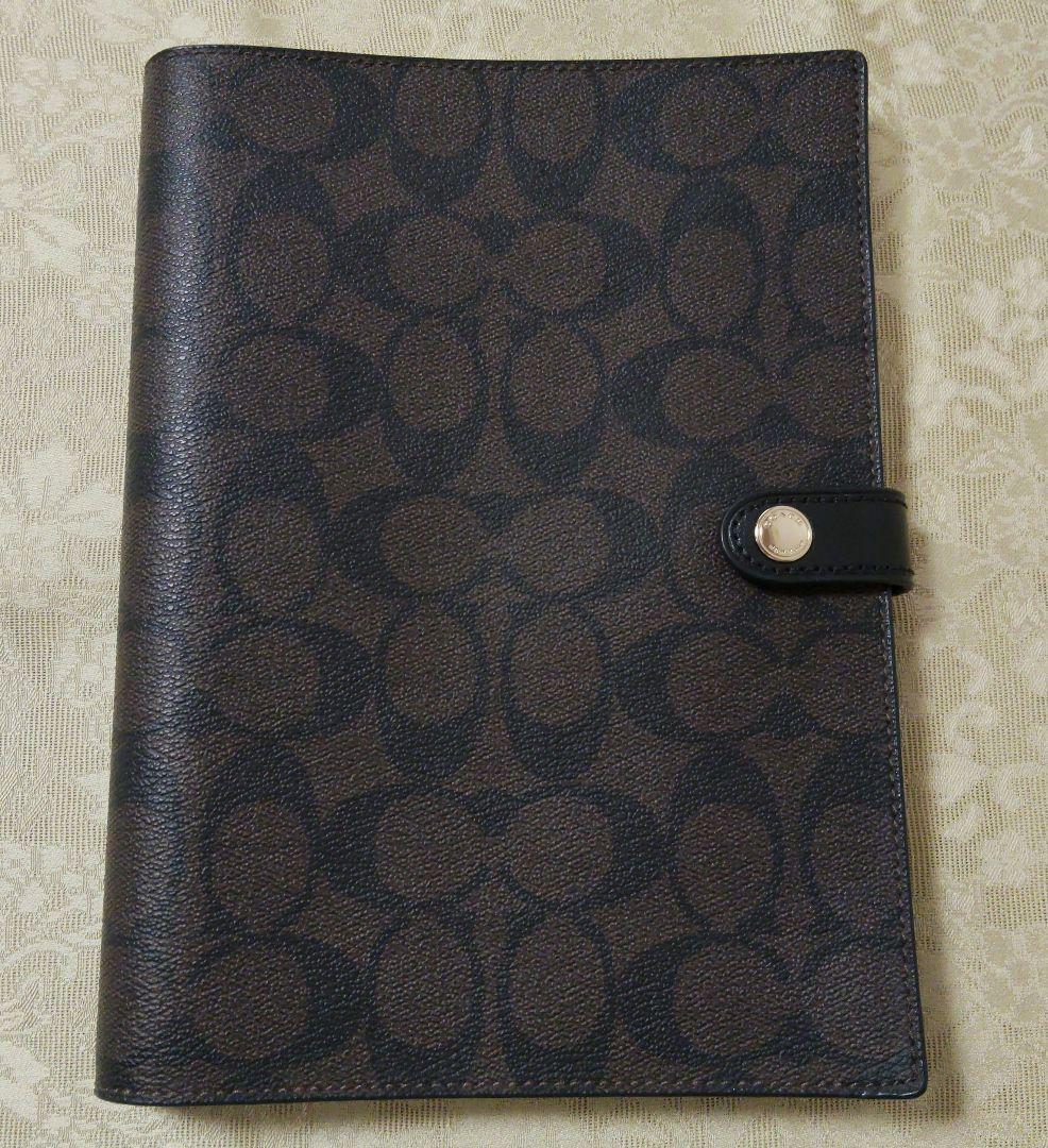 未使用 コーチ ノートカバーセット シグネチャー ダークブラウン/ブラック