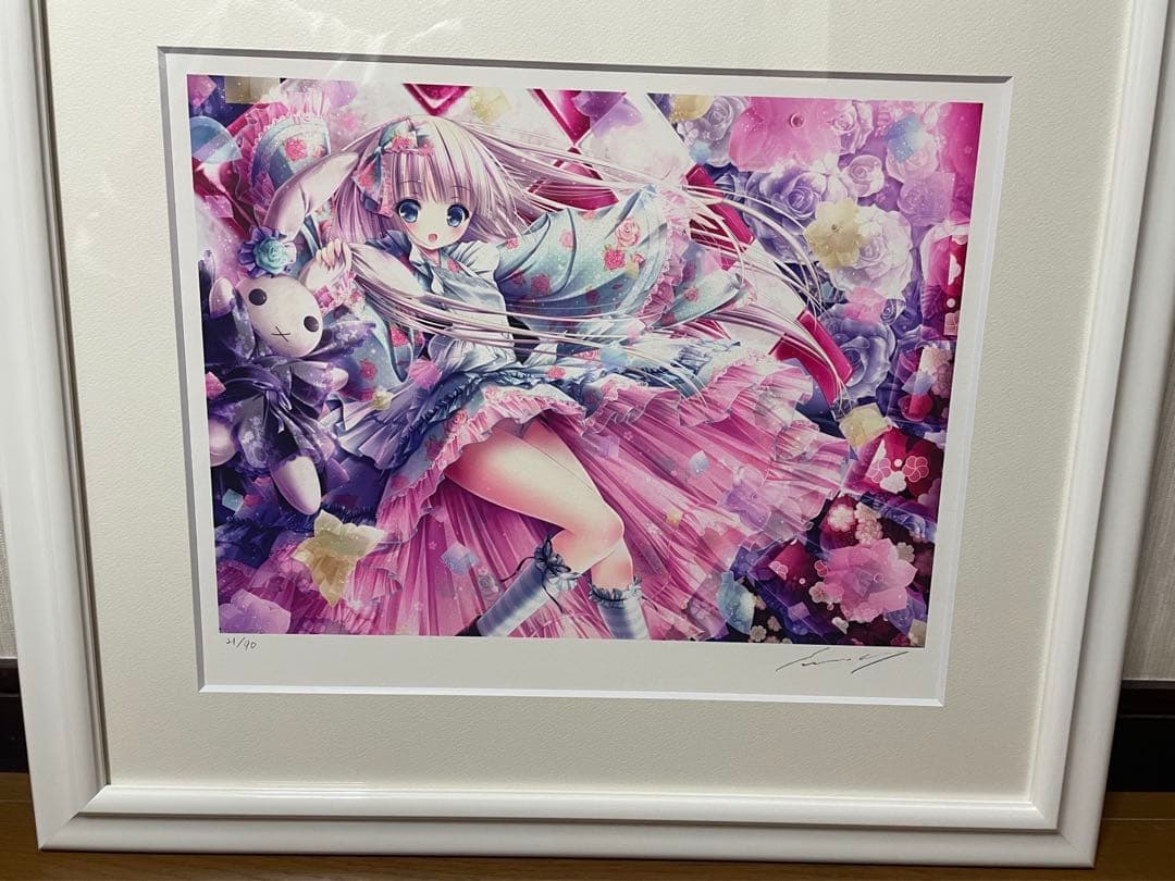 てぃんくる 版画 「KOHAKUTO-NO-AYA」 ミクスドメディア てぃんくる展〜万花〜