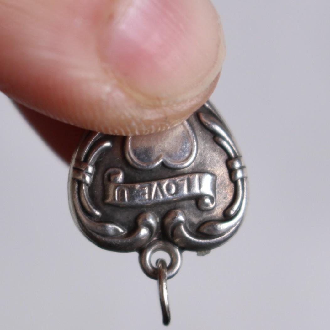 40s スウィートハートジュエリー シルバー ギフトに ILOVEU 勿忘草