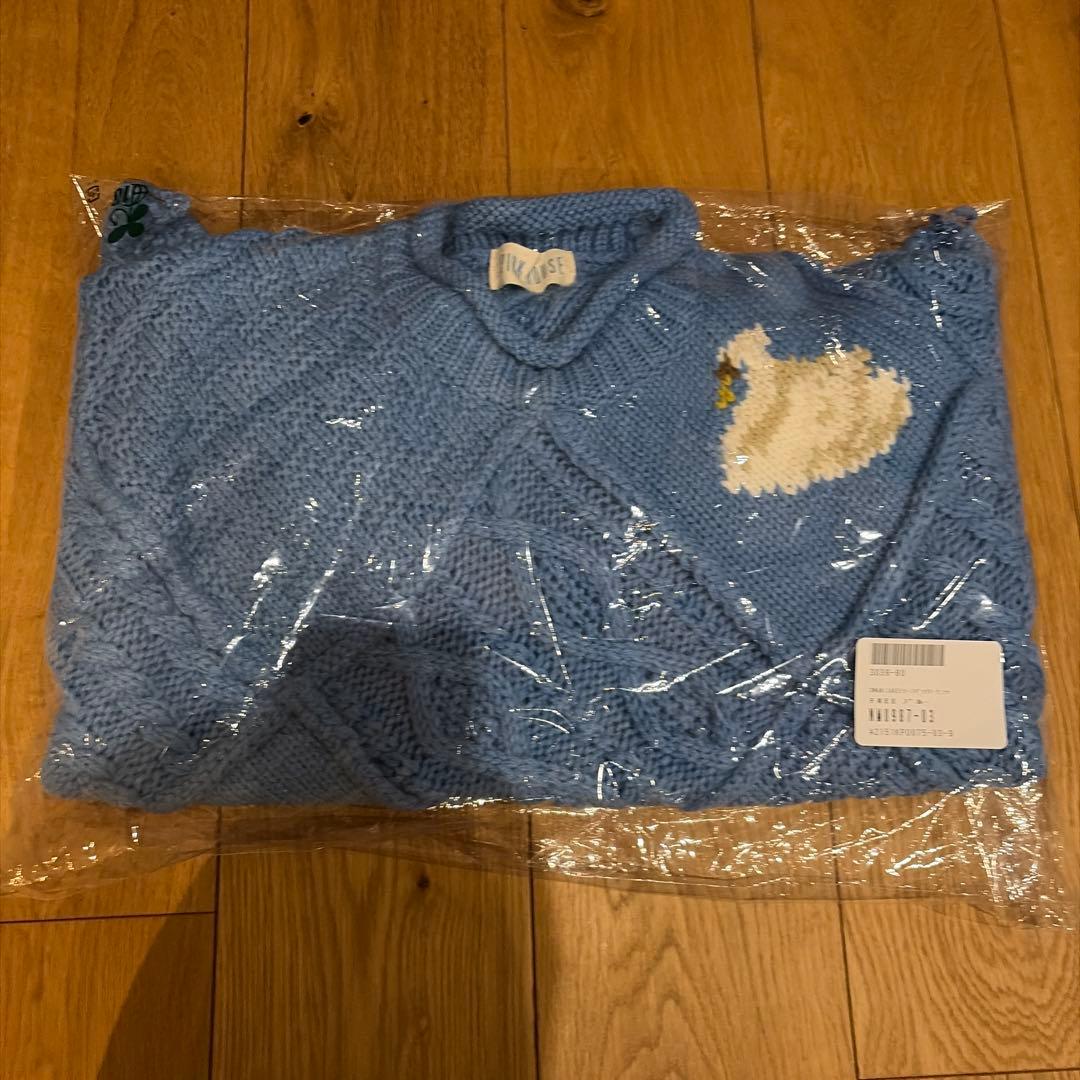 PINK HOUSE SWAN LAKEモチーフ パッチワークニット