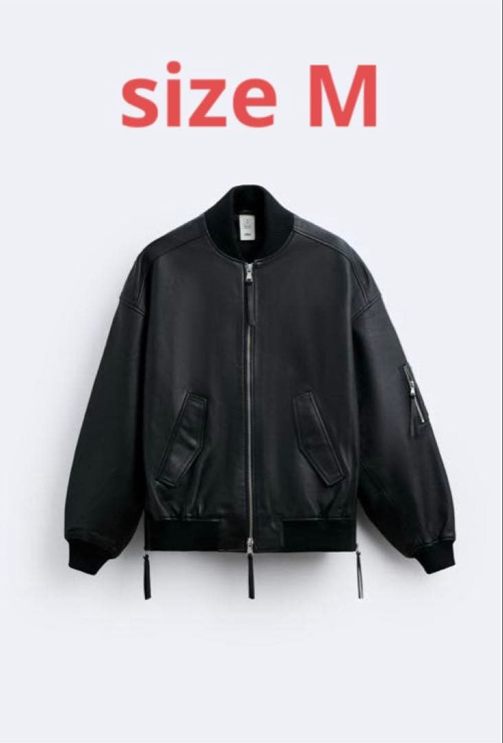 k*4様 ZARA MAISON SPECIAL レザーボンバージャケット M