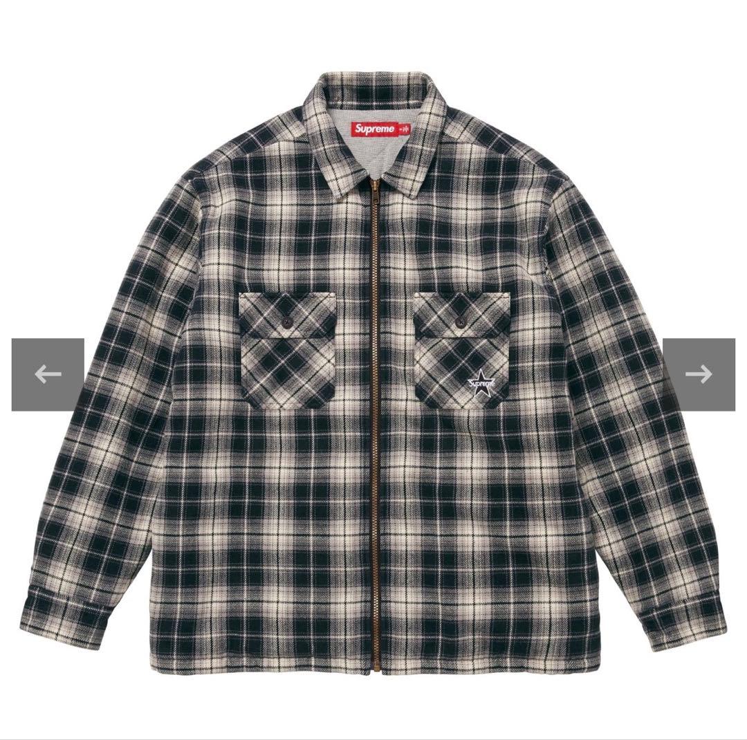 Supreme ThermalLinedZipUpFlannelShirt XL - メルカリ
