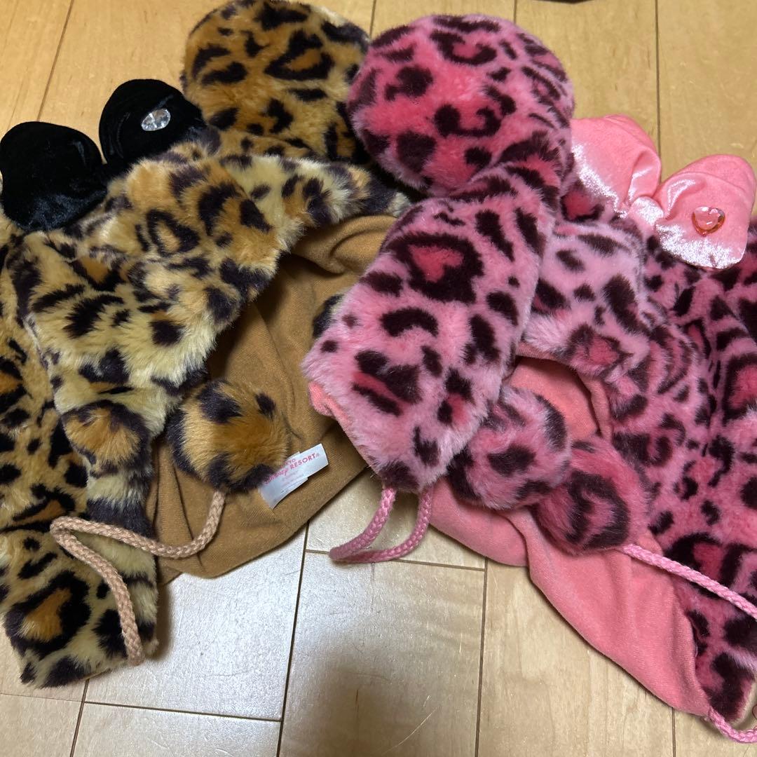 ディズニーリゾートミニー ヒョウ柄 ファンキャップ ピンク ブラウン
