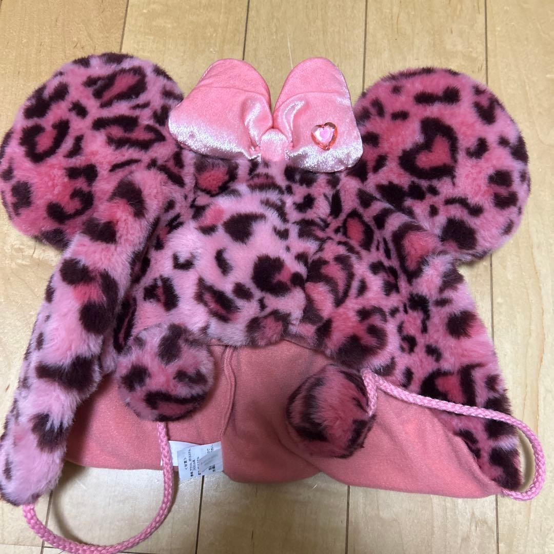 ディズニーリゾートミニー ヒョウ柄 ファンキャップ ピンク ブラウン