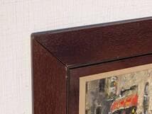 真作】絵画 油彩0号 賑わう街角 赤いテントのカフェ風景画 Y164 - メルカリ