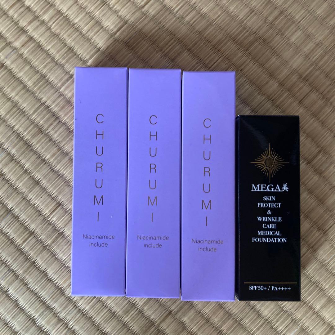 CHURUMI フェイスクリーム 22g & MEGA ファンデーション 26g