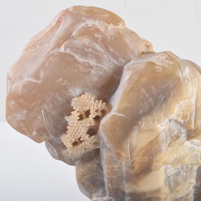 中国 玉石寿山石鶏血彫刻 山水雕 置物 唐木台付 V 9220 - メルカリ