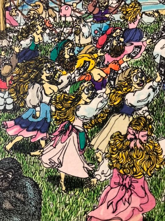 リサイクルFORT‼️外国のハッピーな図の絵画❗️最高潮の現代アート