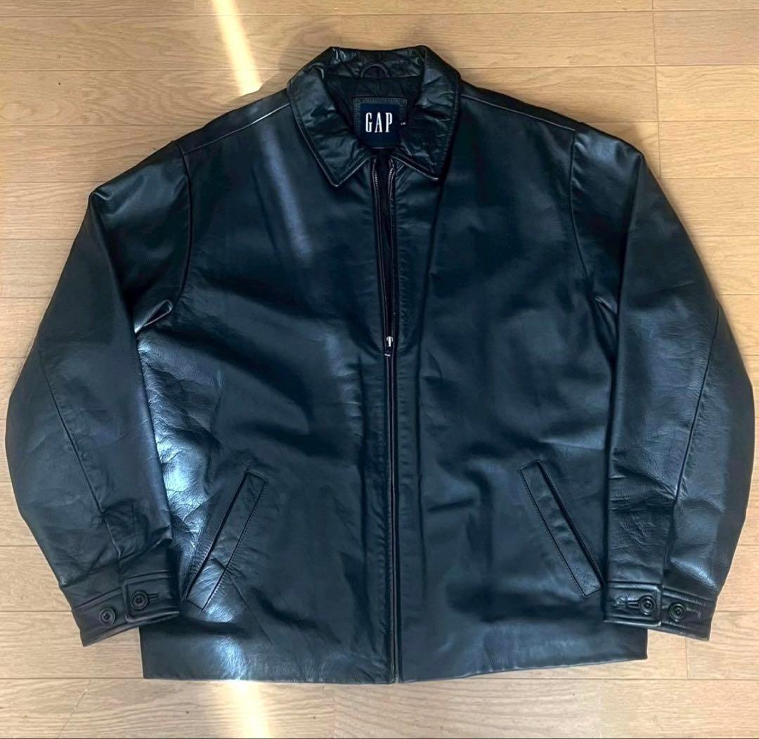 90s】OLD GAP レザージャケット 黒 L 中綿 野村訓市 - メルカリ