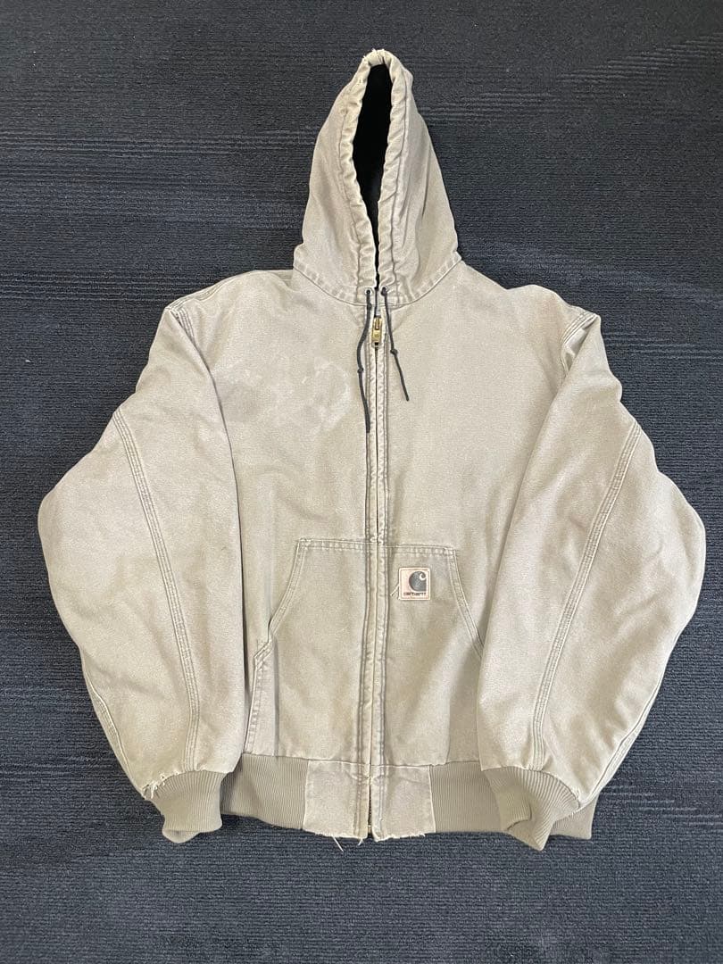 Carhartt アクティブジャケット ダック地 フェードカーキ ジップパーカー