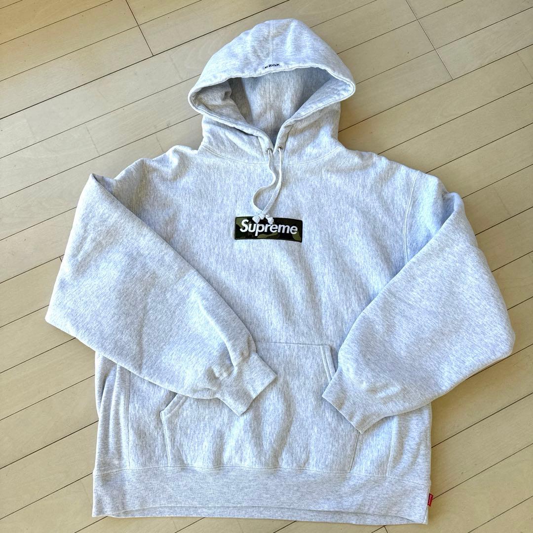 トップス Supreme Box Logo Hoodie Ash grey large シュプリーム Supreme Box Logo Hooded Sweatshirt Camo Ash Grey 23AW