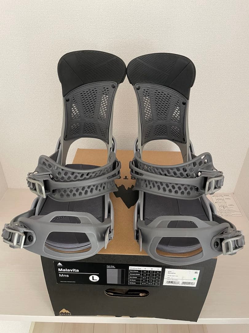 バートンMalavita スノーボード ビンディング Lサイズ グレー BURTON (バートン) ビンディング SIZE M グレー×ブラック 2022-23