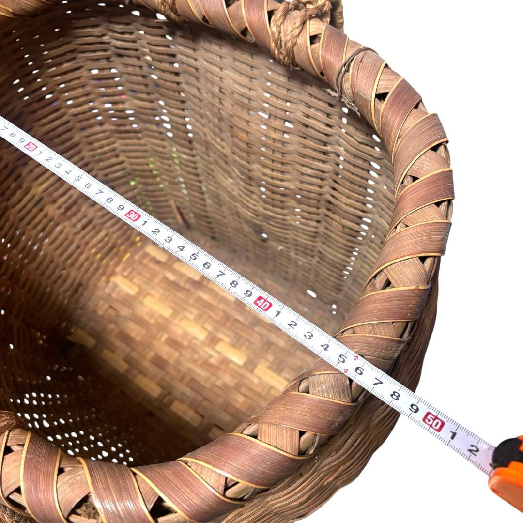 背負竹かご 昭和アンティーク籠 竹籠 しょいかご 古道具 古民具 レトロ